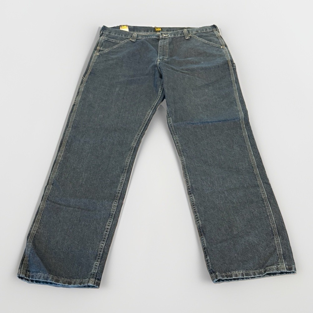 Lee Men's Straight Leg Loose Fit Cargo Carpenter 100% Cotton Denim Jeans